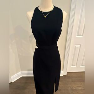 NWT Halston Heritage Black Midi Dress